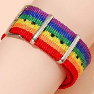 Gay Pride Rainbow Stripe Buckle Bracelet LGBTQ+